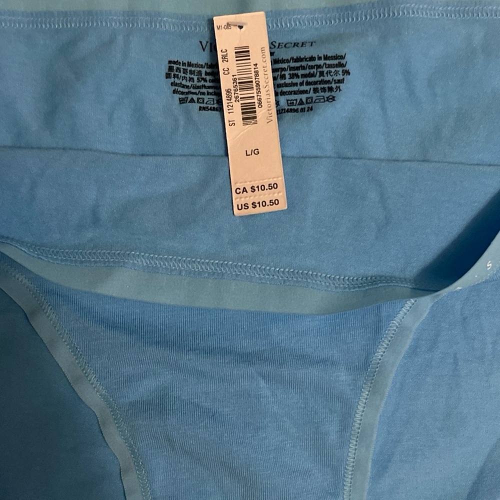 New W Tag Victoria's Secret Hiphugger Panties Size Large Blue